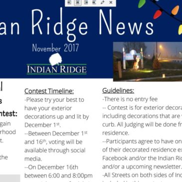 The Indian Ridge Christmas Newsletter for 2017 is HERE!!!