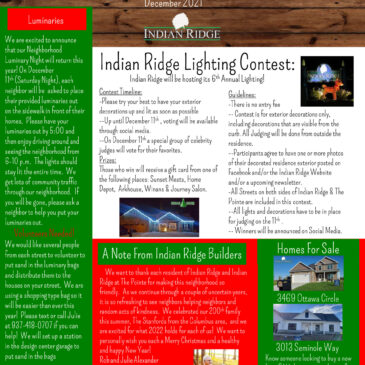 Indian Ridge December 2021 Newsletter